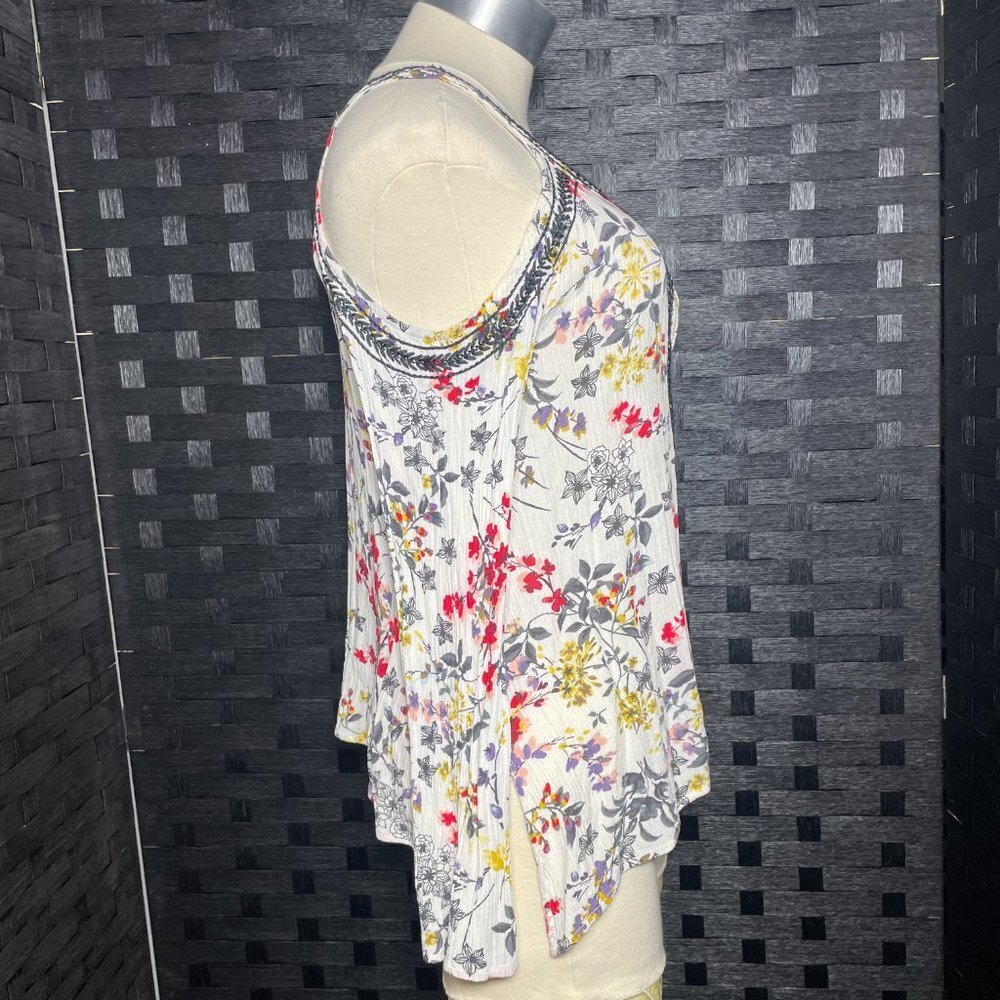 BKE Boutique Womens S Cold Shoulder‎ Floral Print Embroidered Long Sleeve Top - Picture 5 of 11